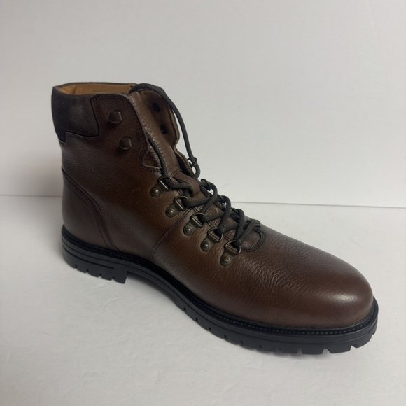 Vince Camuto Mens Meek Combat Boots Mocha Size 13 M - Picture 2 of 6